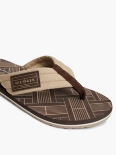 Flag Patch Padded Strap Flip-Flops — Brown 6