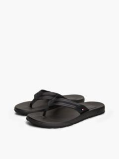 Flag Webbing Strap Contoured Flip-Flops — Black 2