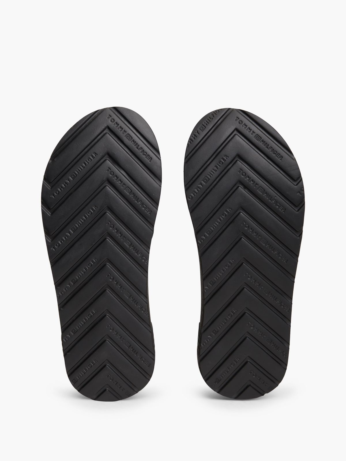 Flag Webbing Strap Contoured Flip-Flops — Black