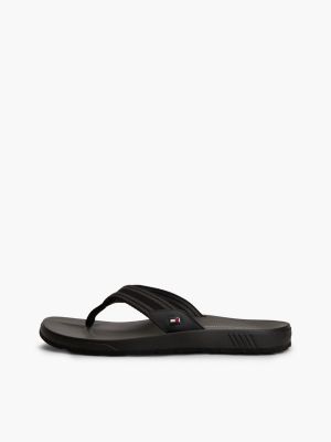 black flag webbing strap contoured flip-flops for men tommy hilfiger
