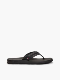 Flag Webbing Strap Contoured Flip-Flops — Black 1