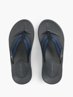 Flag Webbing Strap Contoured Flip-Flops — Blue 3