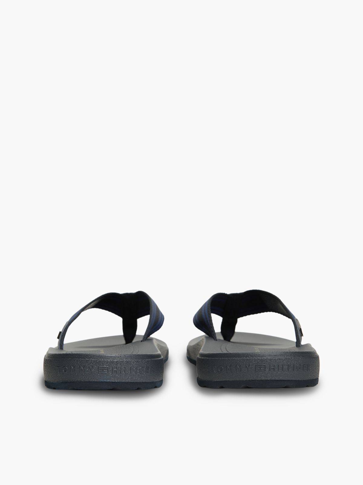 Flag Webbing Strap Contoured Flip-Flops — Blue
