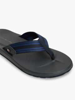 Flag Webbing Strap Contoured Flip-Flops — Blue 6