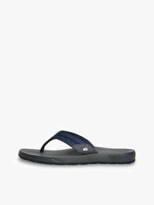 blue flag webbing strap contoured flip-flops for men tommy hilfiger