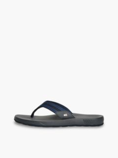 Flag Webbing Strap Contoured Flip-Flops — Blue 7