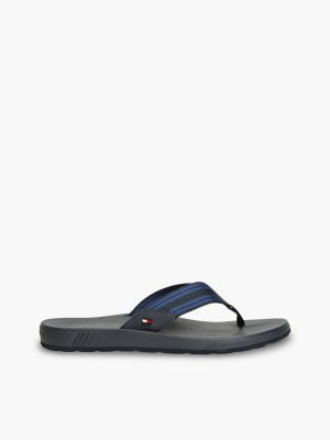 blue flag webbing strap contoured flip-flops for men tommy hilfiger