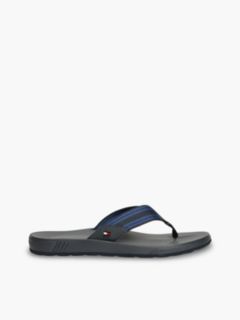 Flag Webbing Strap Contoured Flip-Flops — Blue 1