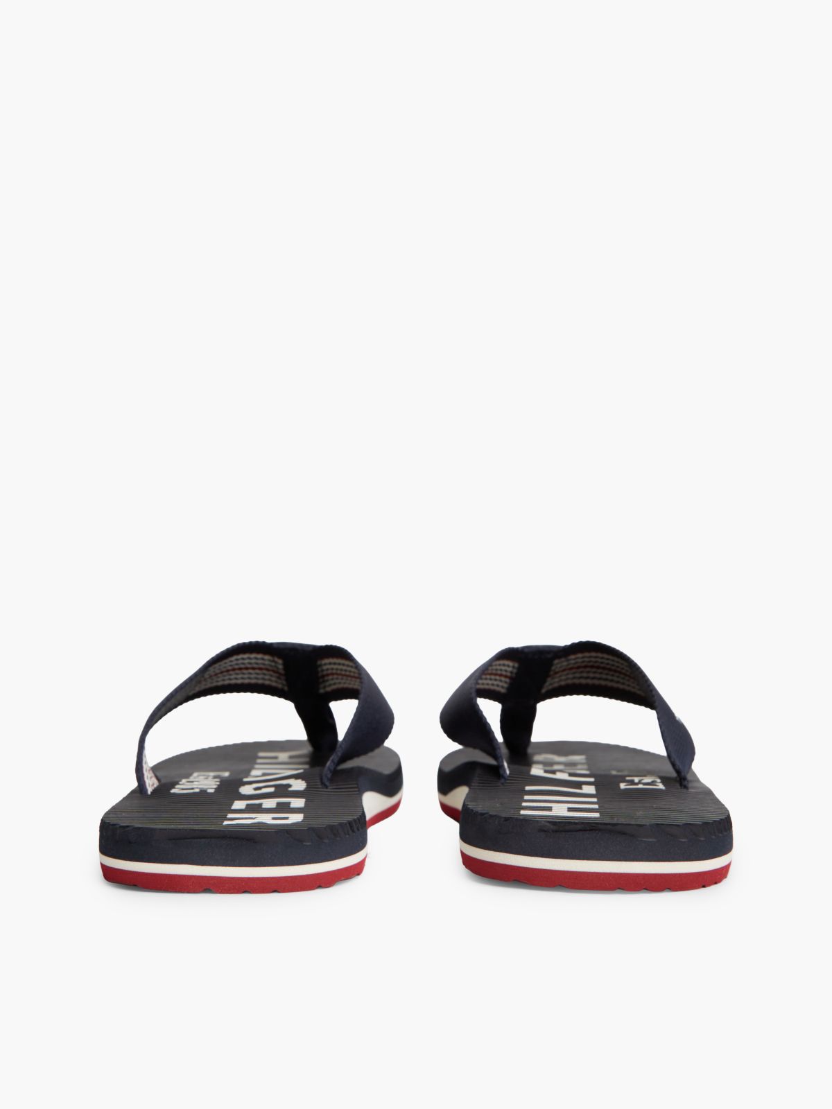 Webbing Strap Massage Footbed Flip-Flops — Blue