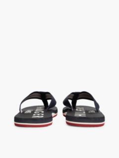 Webbing Strap Massage Footbed Flip-Flops — Blue 4