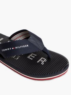 Webbing Strap Massage Footbed Flip-Flops — Blue 6
