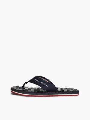blue webbing strap massage footbed flip-flops for men tommy hilfiger