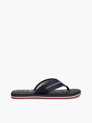blue webbing strap massage footbed flip-flops for men tommy hilfiger