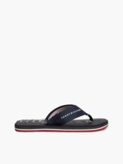 Webbing Strap Massage Footbed Flip-Flops — Blue 1