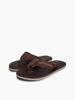 Webbing Strap Massage Footbed Flip-Flops — Brown 2