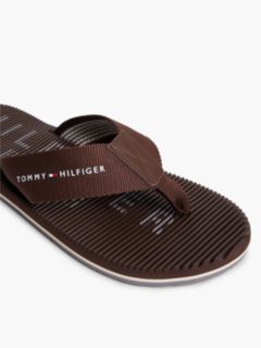 Webbing Strap Massage Footbed Flip-Flops — Brown 6