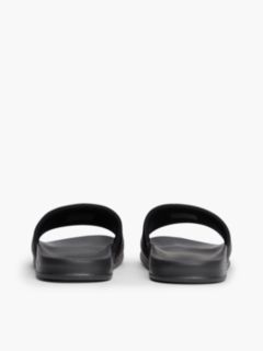 Logo Patch Contoured Footbed Pool Slides — Black 4