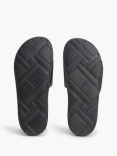 Logo Patch Contoured Footbed Pool Slides — Black 5