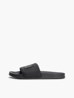 Logo Patch Contoured Footbed Pool Slides — Black 7