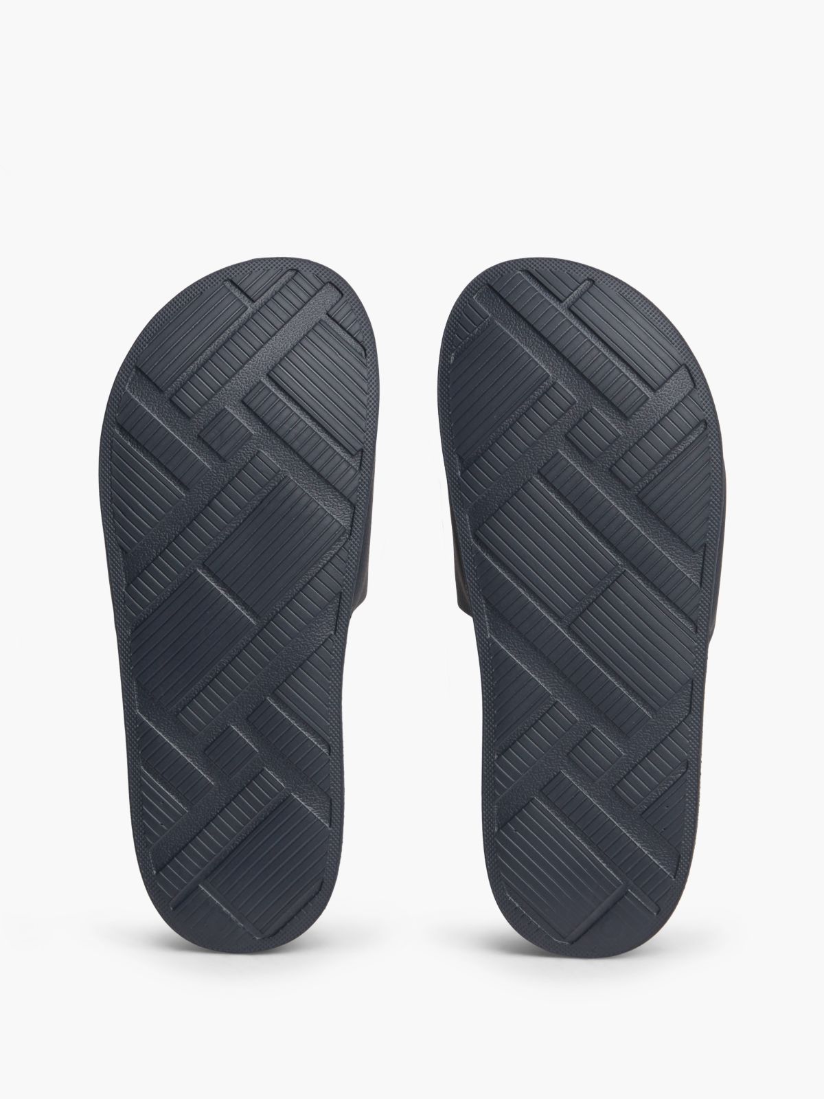 Logo Patch Contoured Footbed Pool Slides — Blue