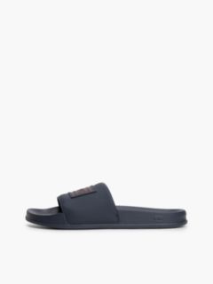 Logo Patch Contoured Footbed Pool Slides — Blue 7