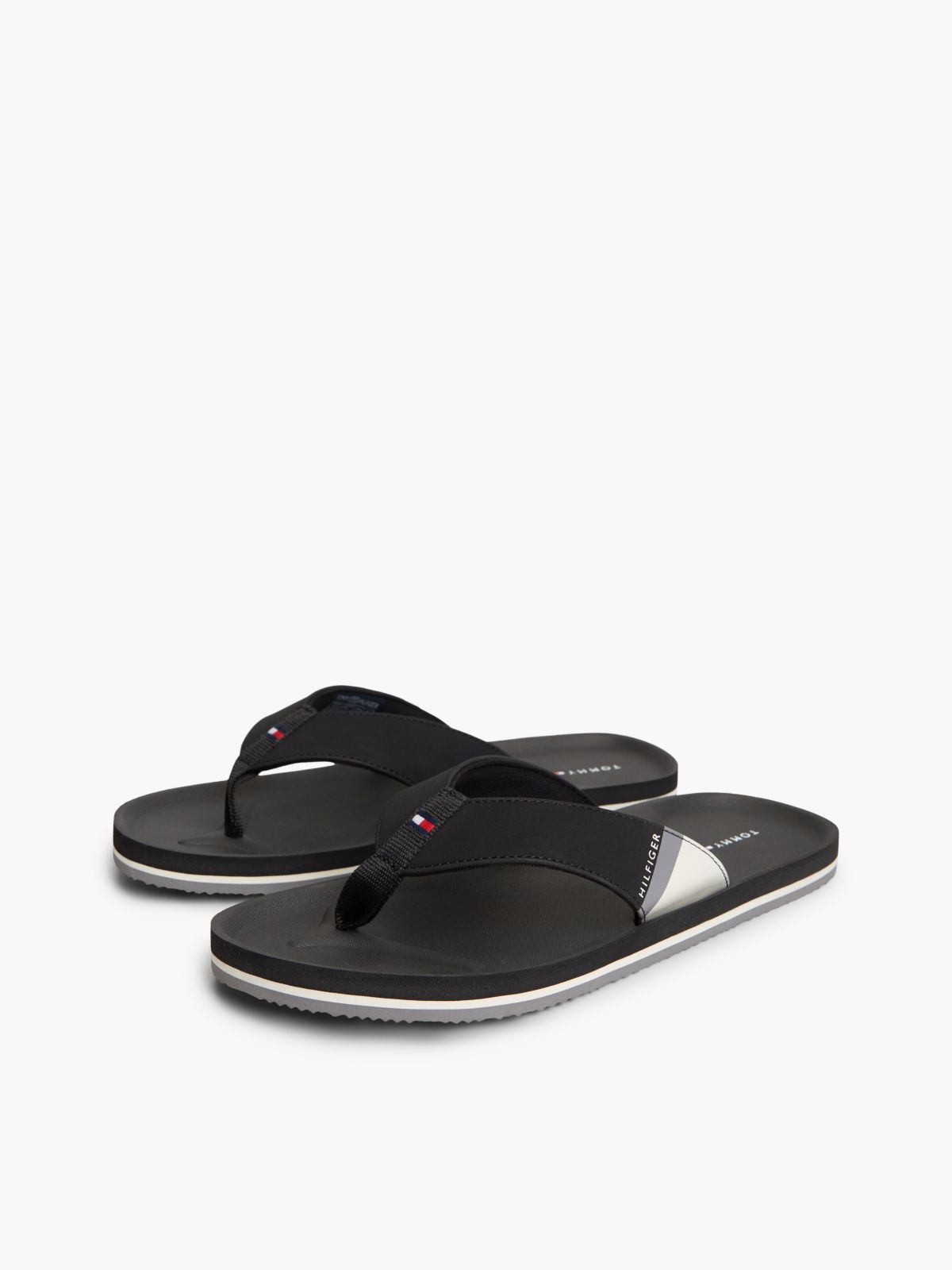 Logo Padded Strap Flip-Flops — Black