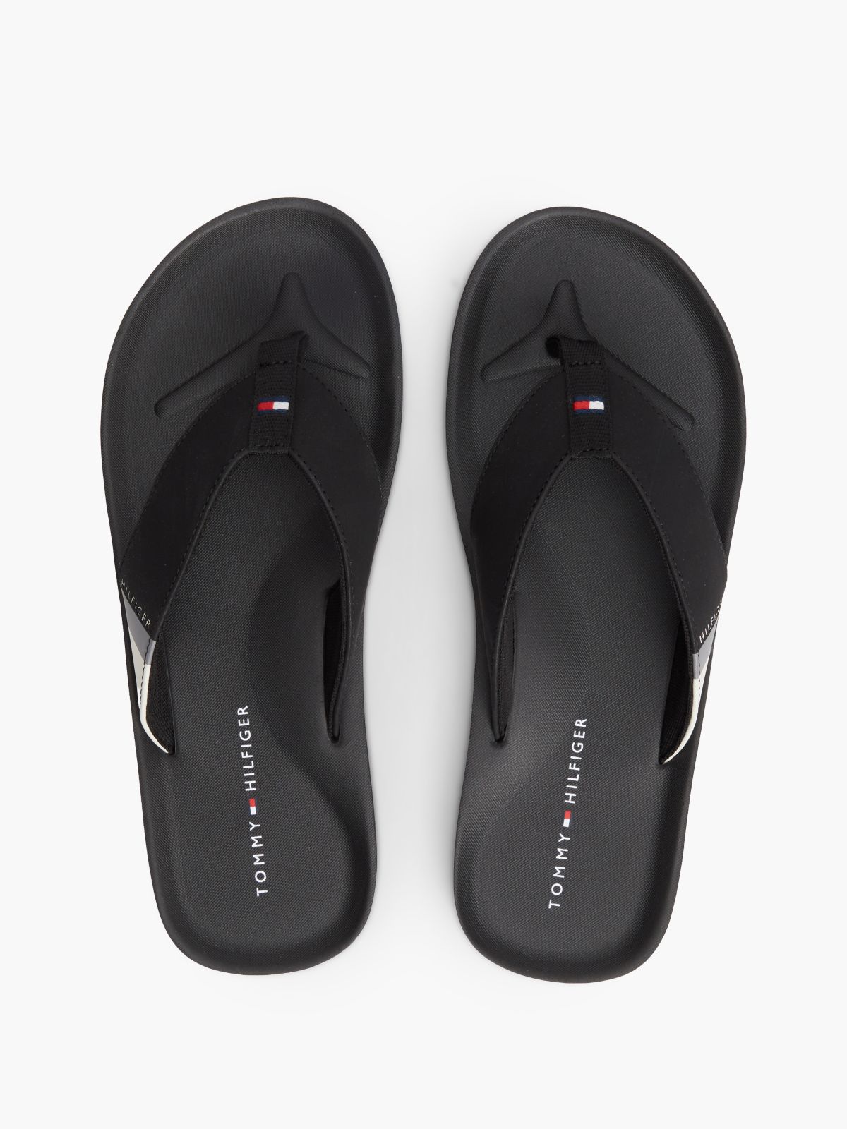 Logo Padded Strap Flip-Flops — Black