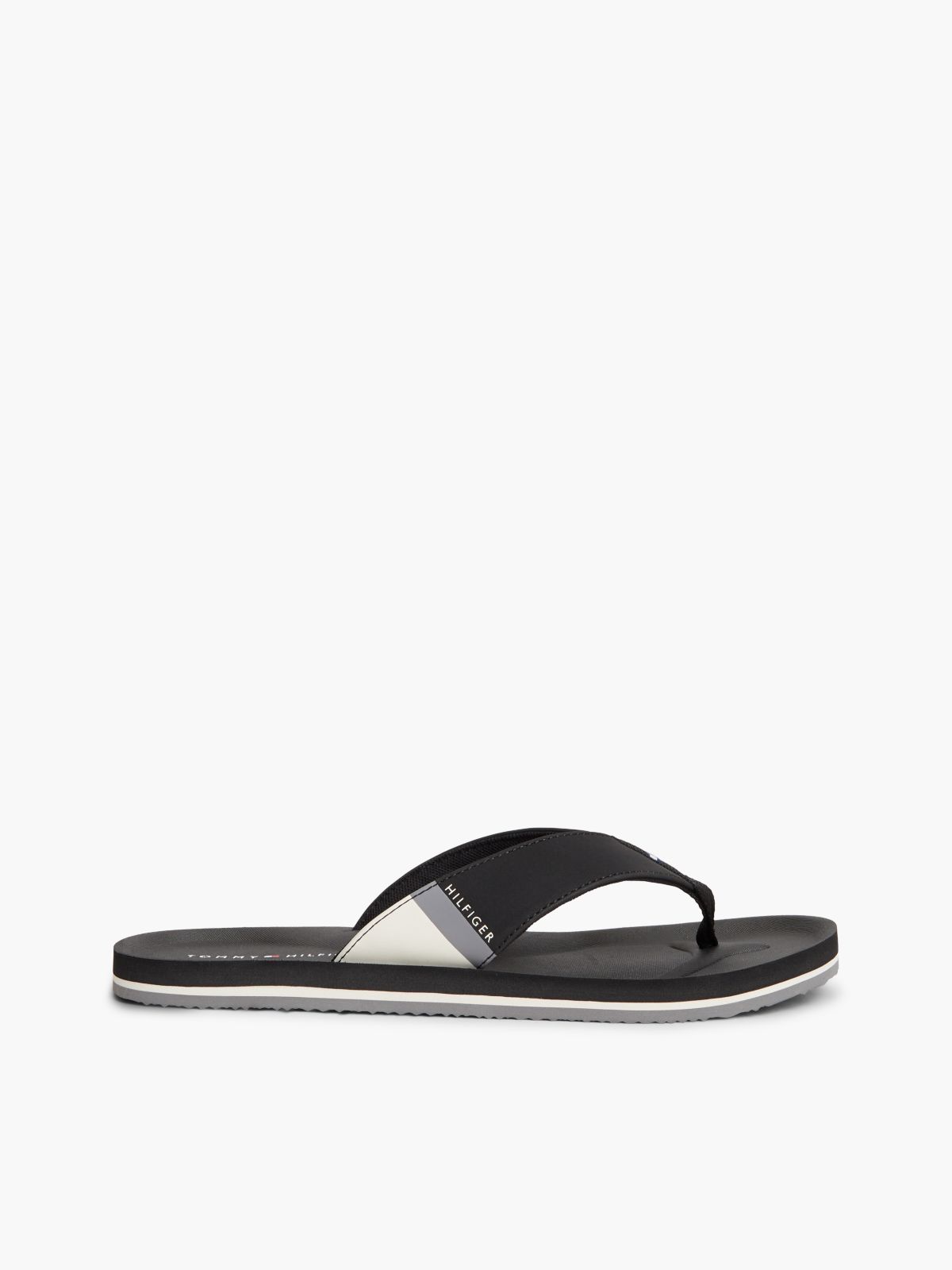 Logo Padded Strap Flip-Flops — Black