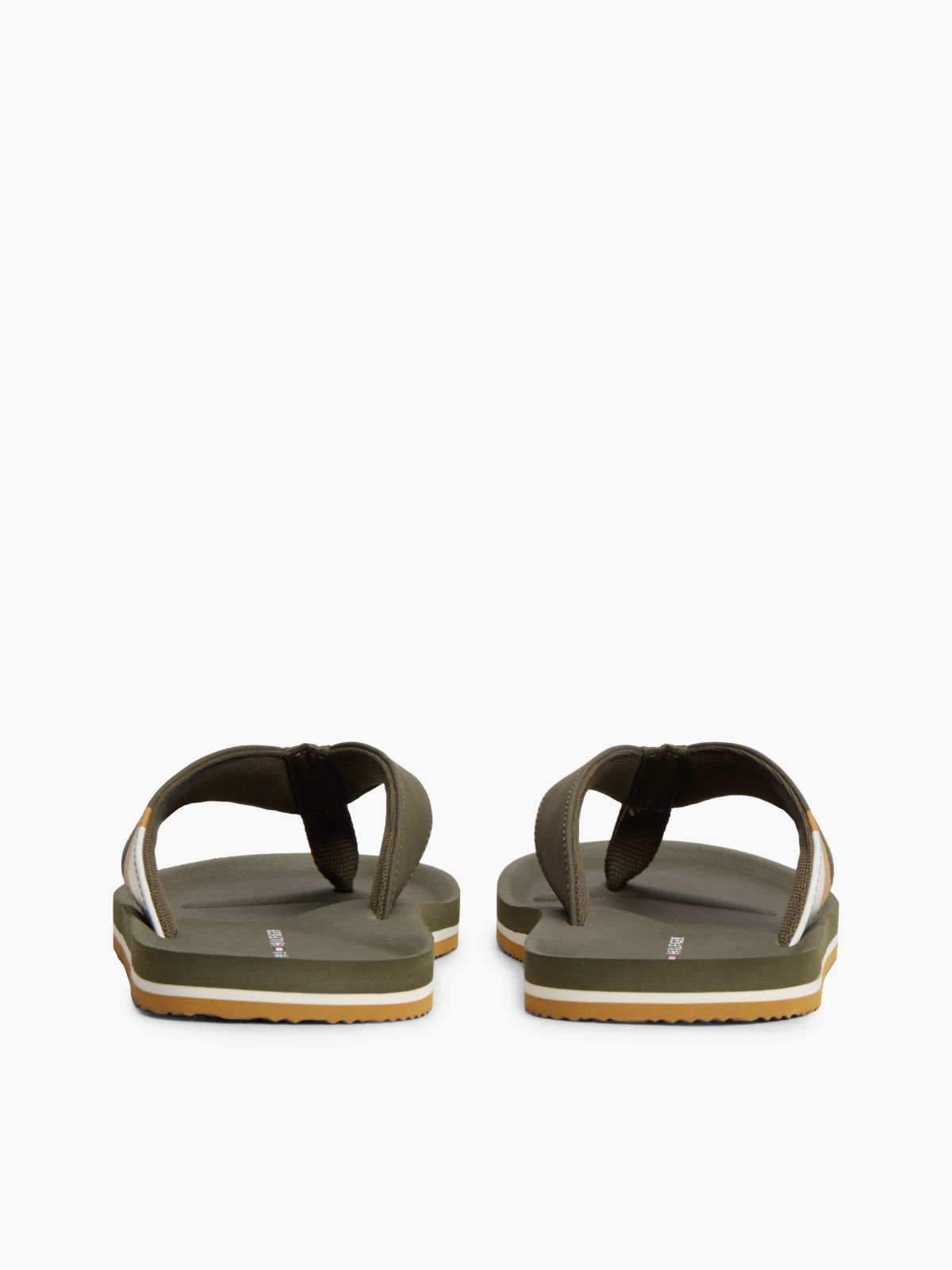 Logo Padded Strap Flip-Flops — Khaki