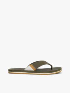 Logo Padded Strap Flip-Flops — Khaki 1