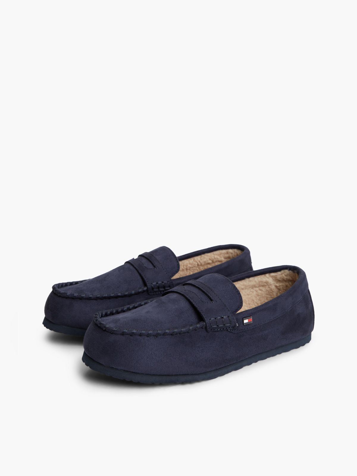 Flag Embroidery Driver Slippers — Blue