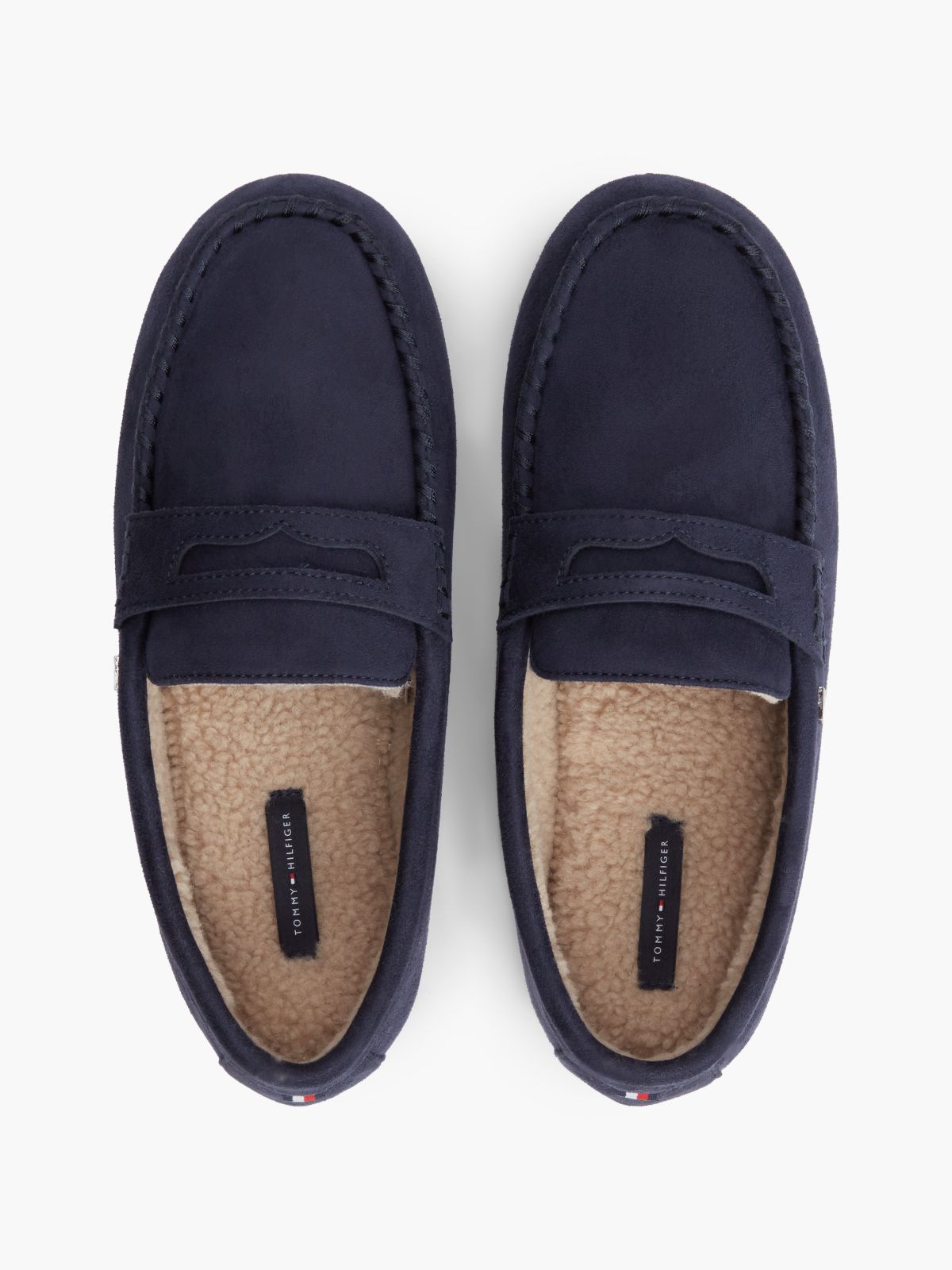 Flag Embroidery Driver Slippers — Blue