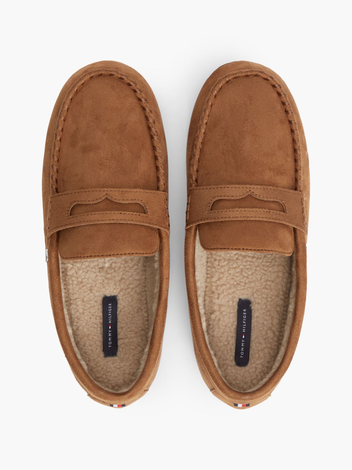 Flag Embroidery Driver Slippers — Brown