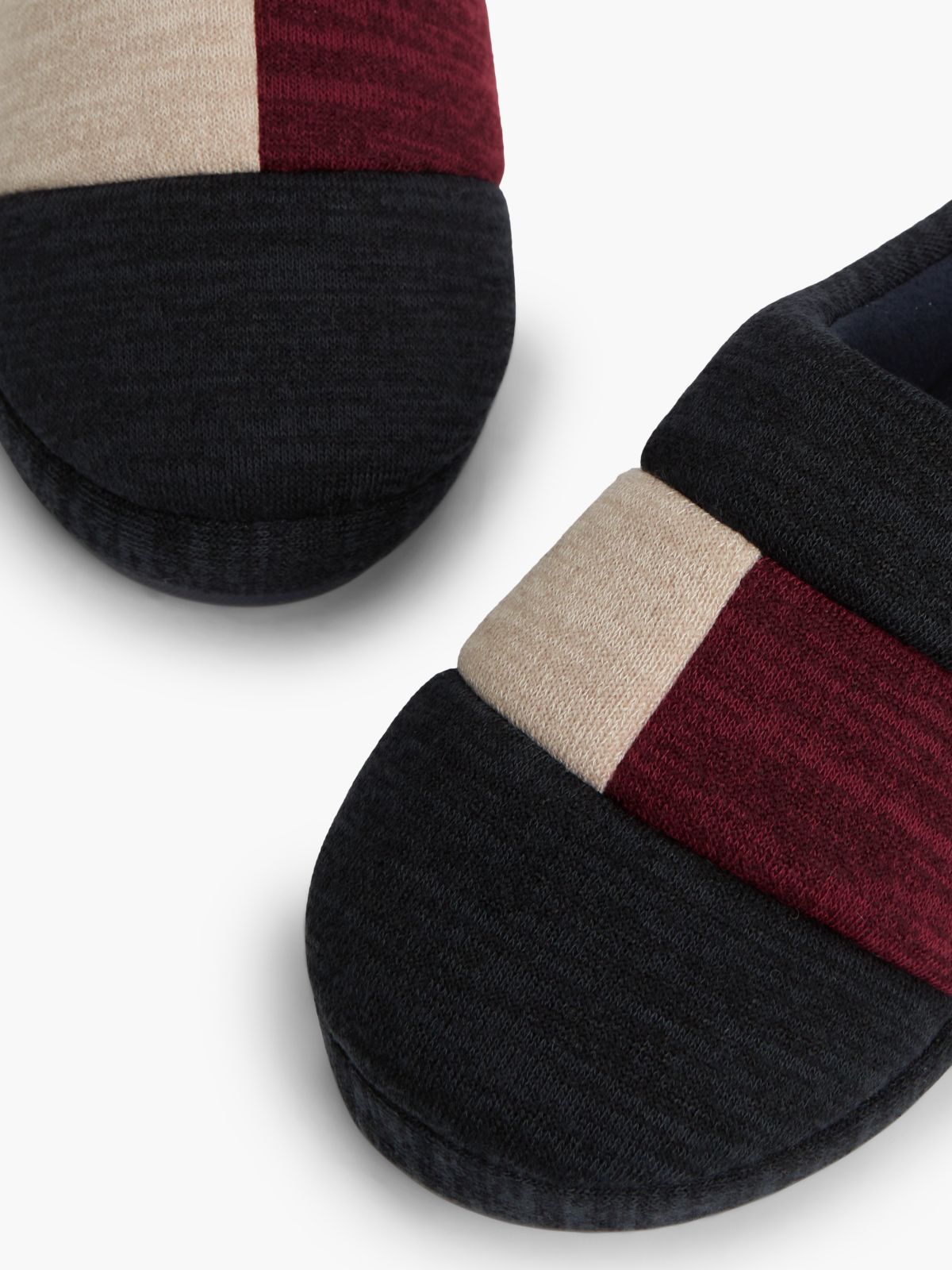 Colour-Blocked Flag Slippers — Blue