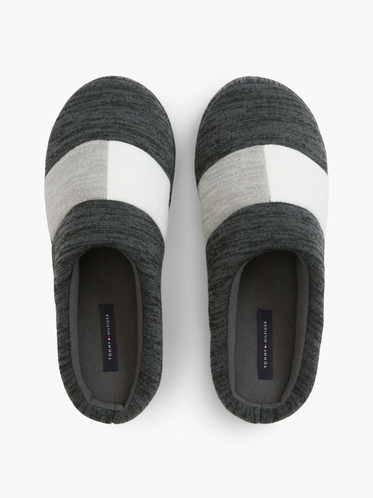 Colour-Blocked Flag Slippers — Grey