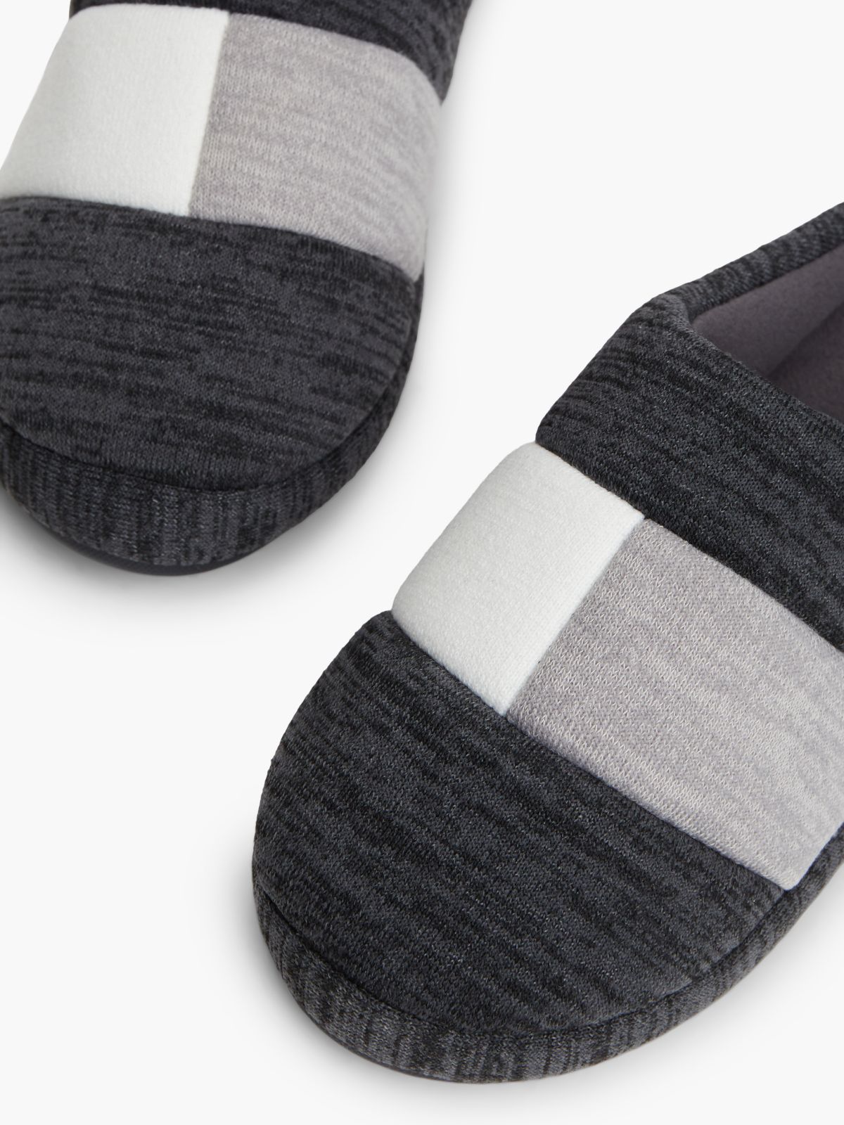 Colour-Blocked Flag Slippers — Grey
