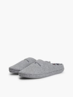 Logo Embroidery Felt Slippers — Grey 2