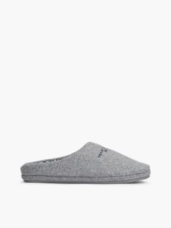 Logo Embroidery Felt Slippers — Grey 1
