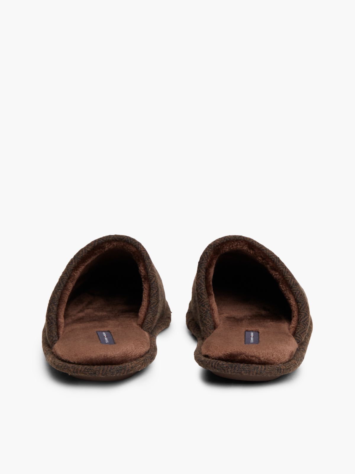 Enamel Flag Herringbone Slippers — Brown