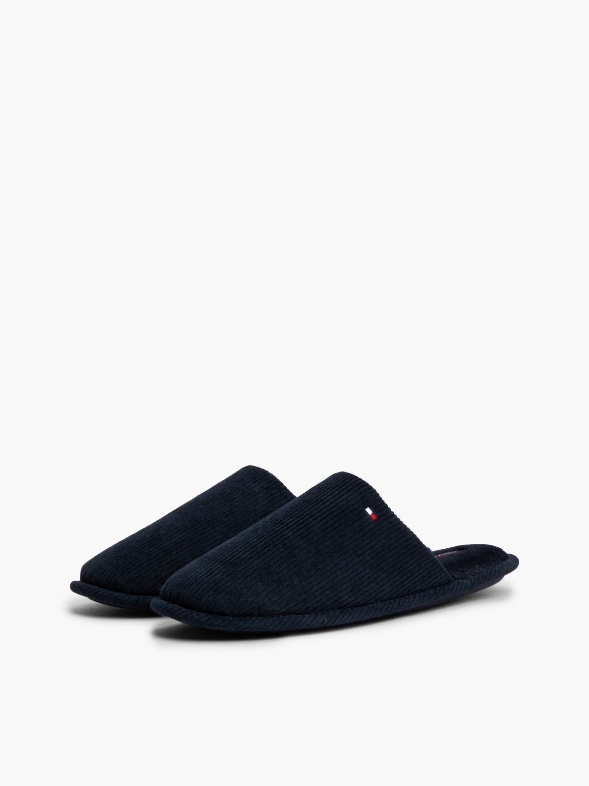 Flag Embroidery Corduroy Slippers — Blue