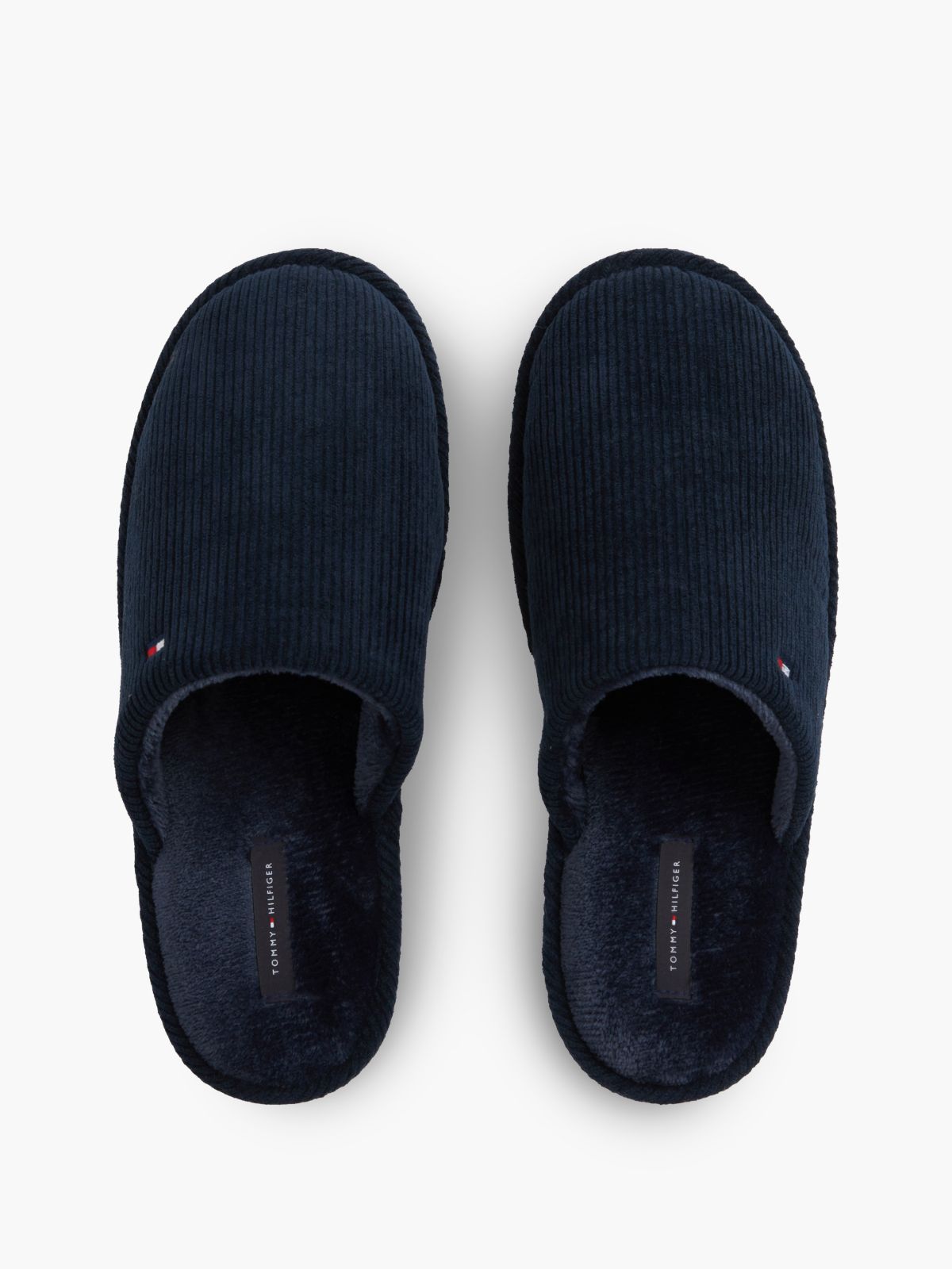 Flag Embroidery Corduroy Slippers — Blue