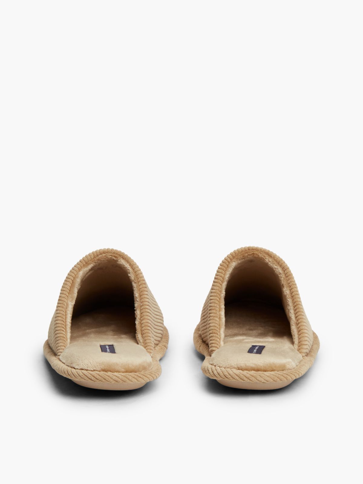Flag Embroidery Corduroy Slippers — Khaki
