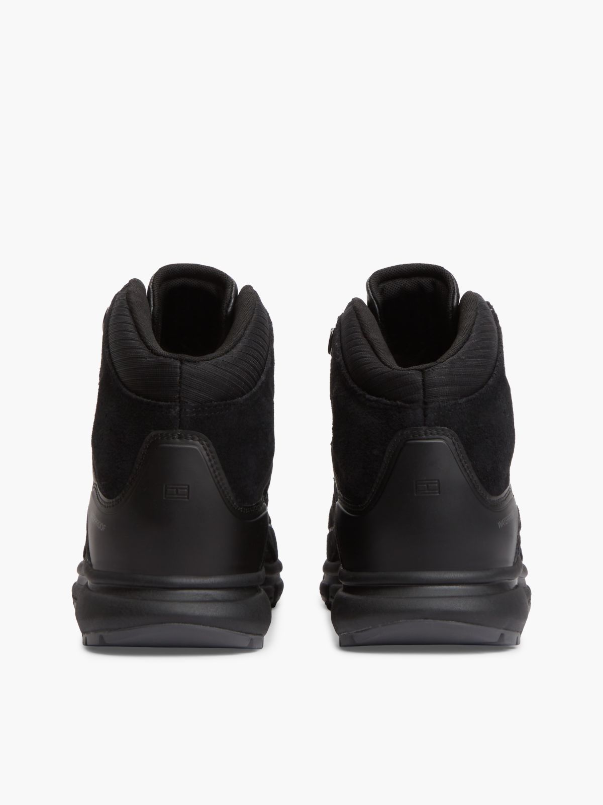 Waterproof Leather Chukka High-Top Trainers — Black