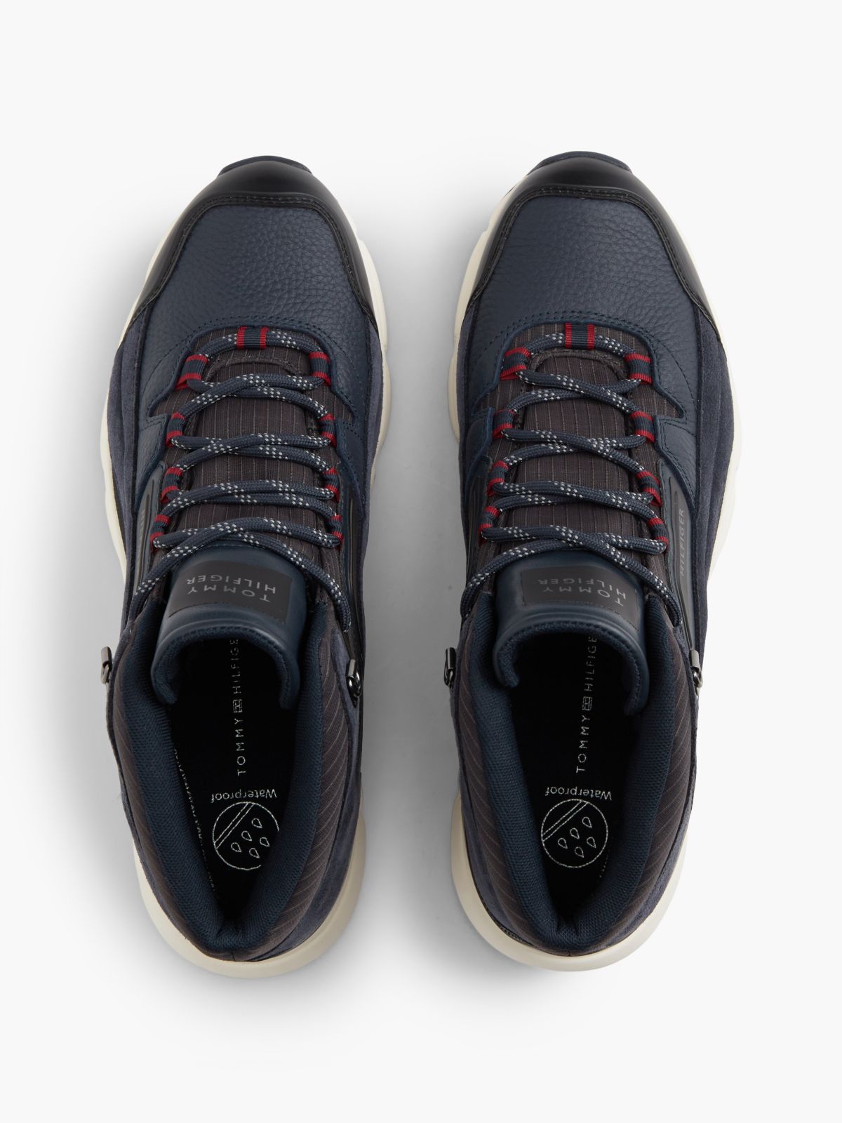 Waterproof Leather Chukka High-Top Trainers — Blue