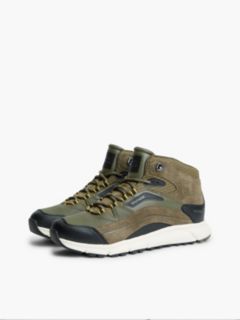 Waterproof Leather Chukka High-Top Trainers — Khaki 2