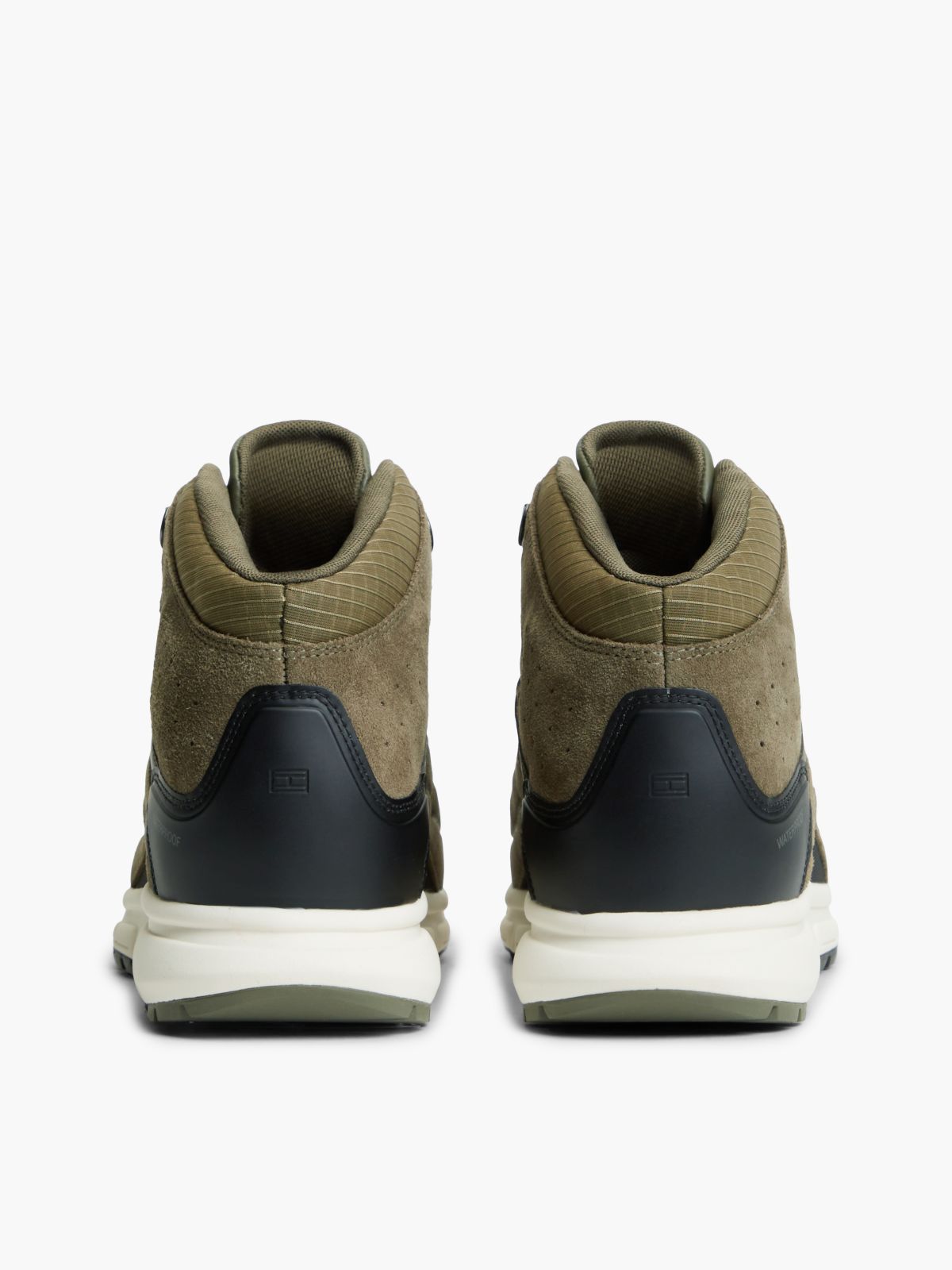 Waterproof Leather Chukka High-Top Trainers — Khaki