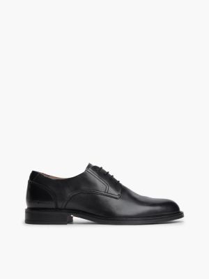 black leather derby shoes for men tommy hilfiger