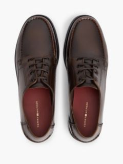 New York Label Leather Lace-Up Shoes — Brown 3