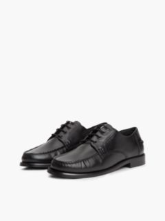 New York Label Leather Lace-Up Shoes — Black 2