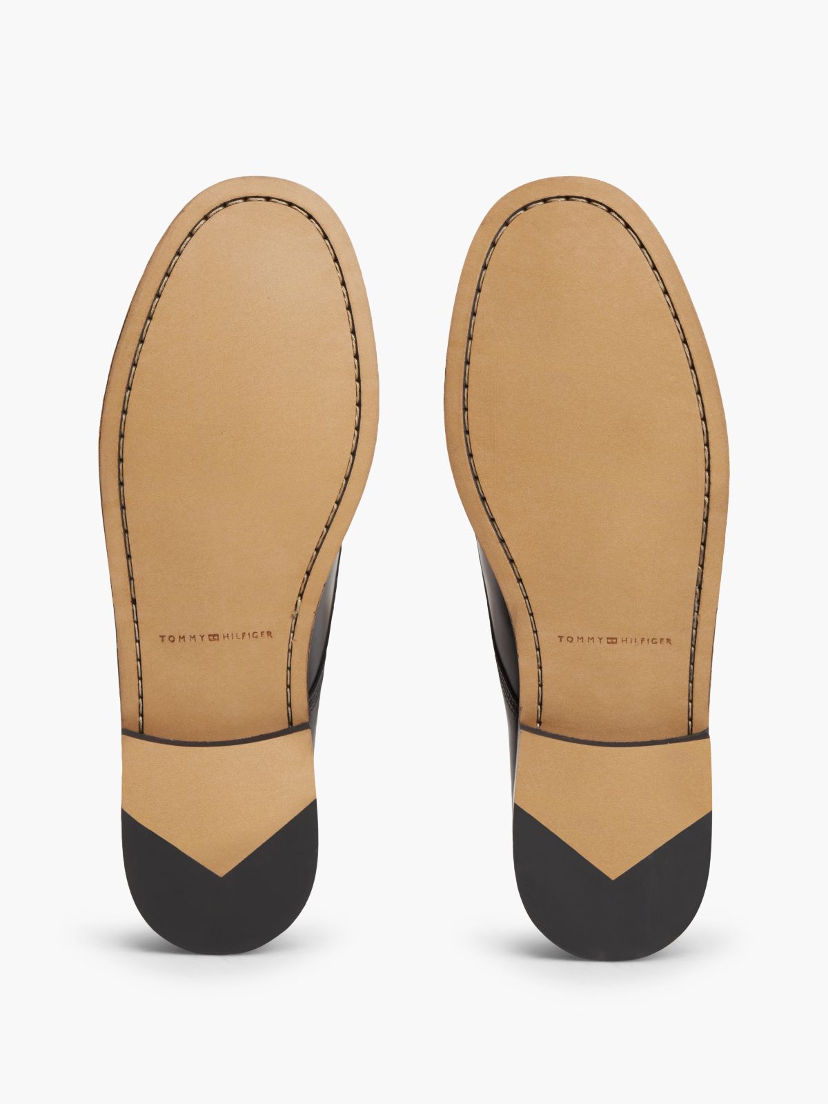New York Label Leather Lace-Up Shoes — Black